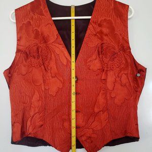 Vintage Orange silk paisley vest Women's L